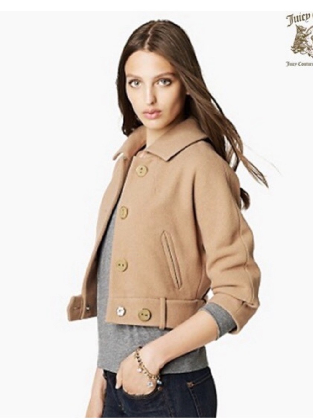 Juicy Couture Cropped Peacoat Jacket